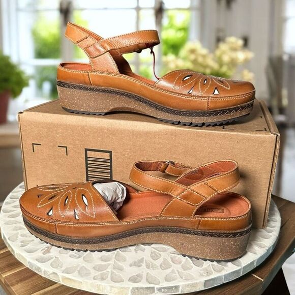 Pikolinos $170 Granada W0w 1985c1 Leather Mary Jane Closed Toe Sandals Womens Si - Picture 10 of 15